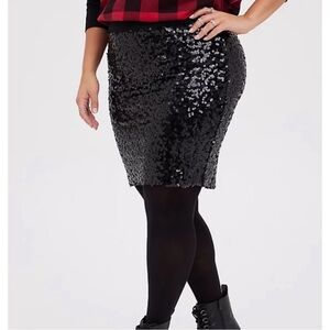 Torrid Sequin Black Skirt Women’s Size 3X
